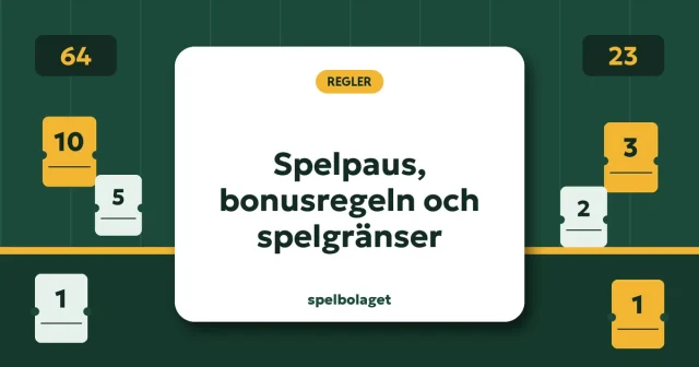 Spelpaus, bonusregeln och spelgränser
